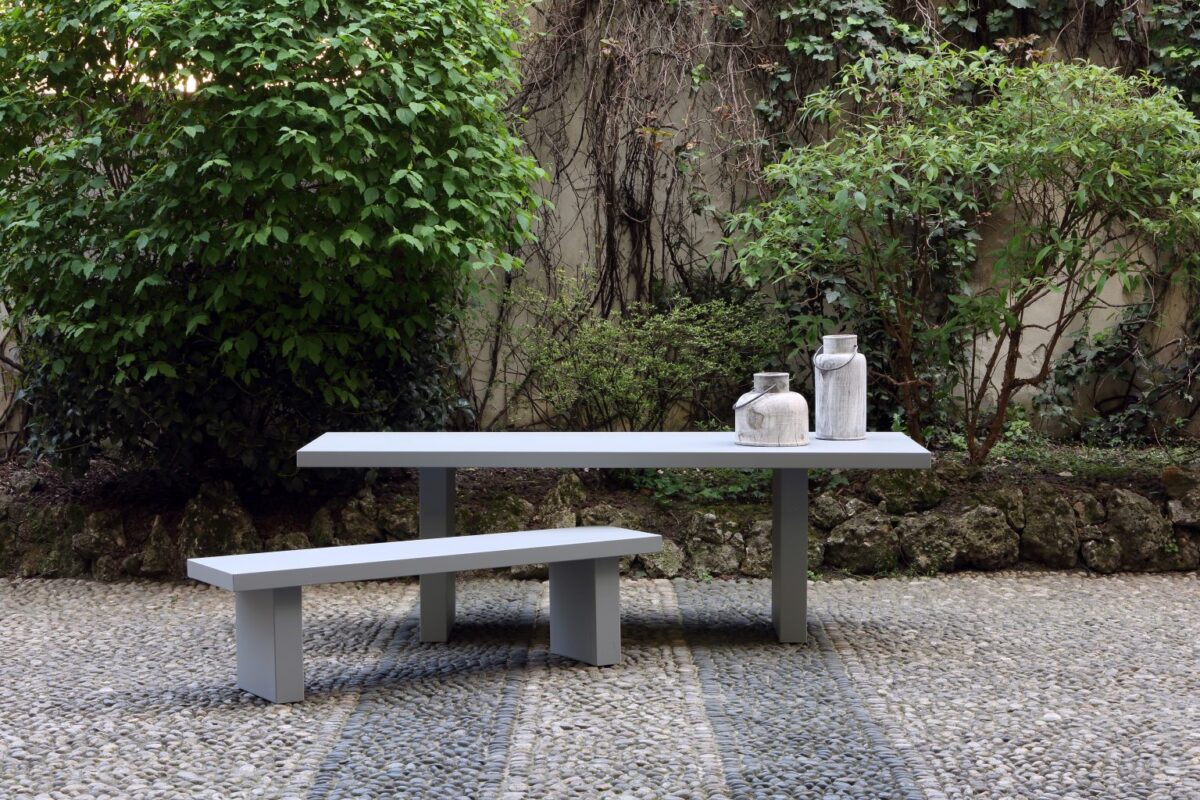 Tommaso Outdoor Bench by Zeusnoto, a stylish addition to modern outdoor spaces.