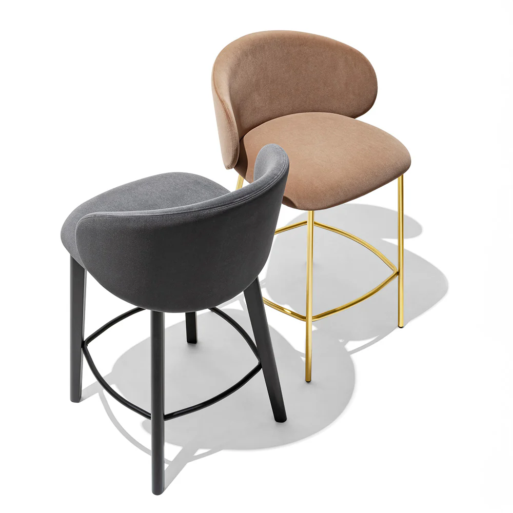 “TUKA by Connubia contemporary Italian chair – upholstered seat with rounded backrest and sleek metal legs”