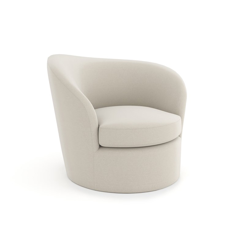 Contemporary swivel chair featuring luxurious upholstery and a modern design, perfect for chic living spaces in Royal Oak, Michigan.
