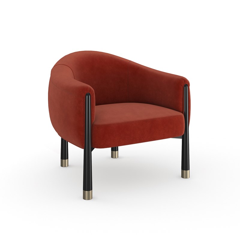 Baton Accent Chair by Caracole with sleek silhouette and soft, upholstered seat.