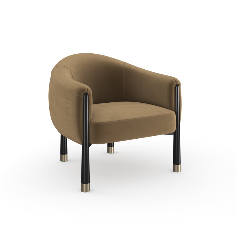 Baton Accent Chair by Caracole featuring sleek lines and plush upholstery.