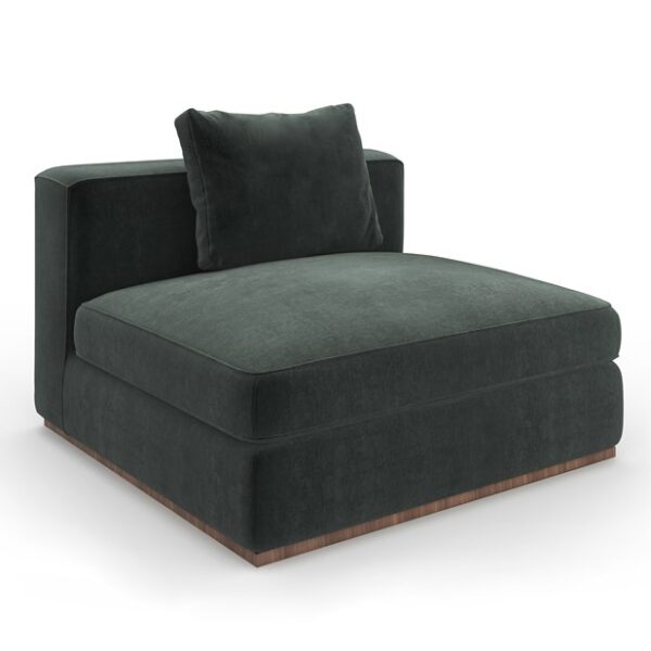 Bello armless chair by Caracole, upholstered in a solid color fabric.