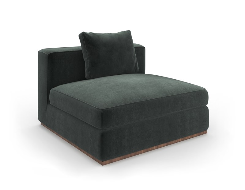 Bello armless chair by Caracole, upholstered in a solid color fabric.
