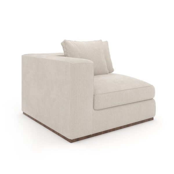 Caracole Bello Corner LAF Chair, upholstered in [specific fabric/color if visible], with its arm on the left side of the seat.