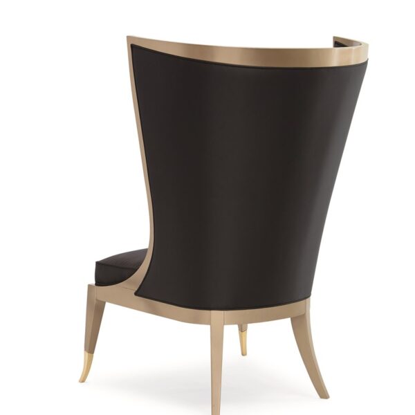 Stylish and modern chair with a unique design and luxurious upholstery, perfect for contemporary living rooms in Royal Oak, Michigan.