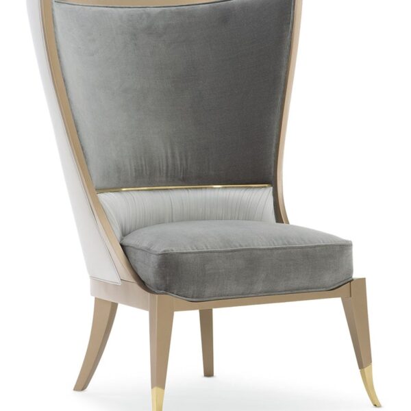 Modern accent chair with a unique design and luxurious finish, perfect for contemporary living spaces in Royal Oak, Michigan.