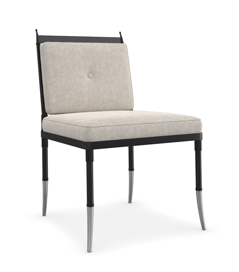 Athena chair by Caracole with graceful silhouette and soft upholstered seat.