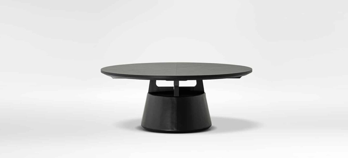 Rectangular dining table with smooth wood finish and sleek design by Camerich.
