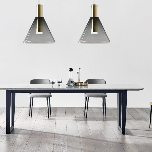 Contemporary Verge Table by Camerich, featuring a sleek, minimalist design with a solid wood top and modern metal base.