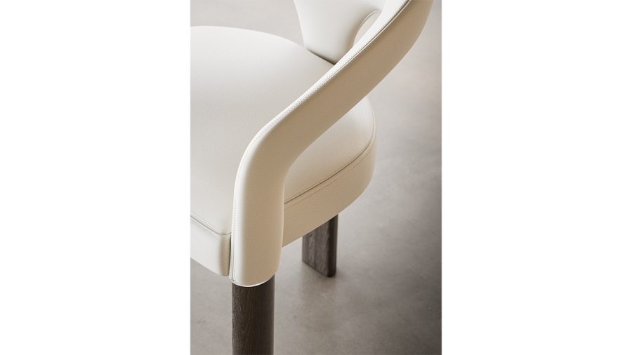 Modern ARMCHAIR TURNS by Reflex with Murano glass accents