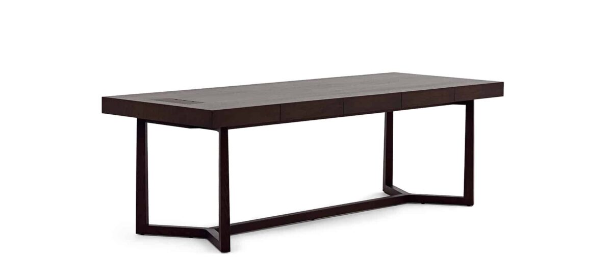 "Vessel Desk by Camerich, a modern and elegant desk design with a spacious work surface, ideal for enhancing contemporary home offices and high-end interiors."