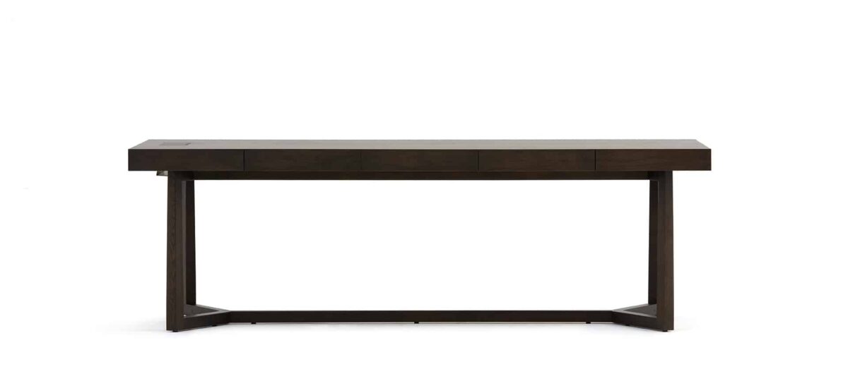 "Vessel Desk by Camerich, a modern and elegant desk design with a spacious work surface, ideal for enhancing contemporary home offices and high-end interiors."