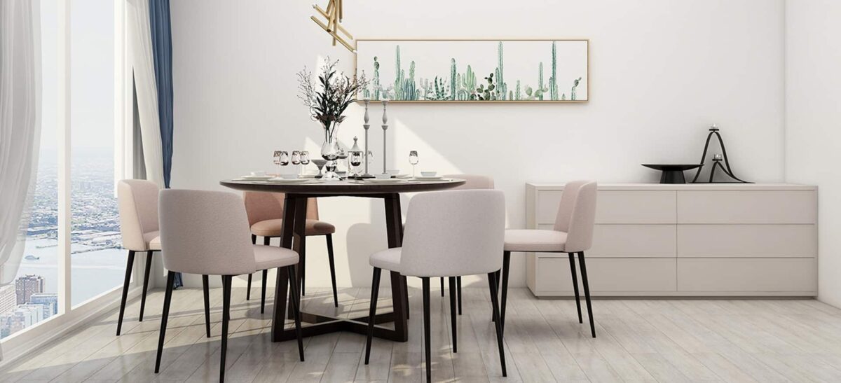 Modern round dining table by Camerich