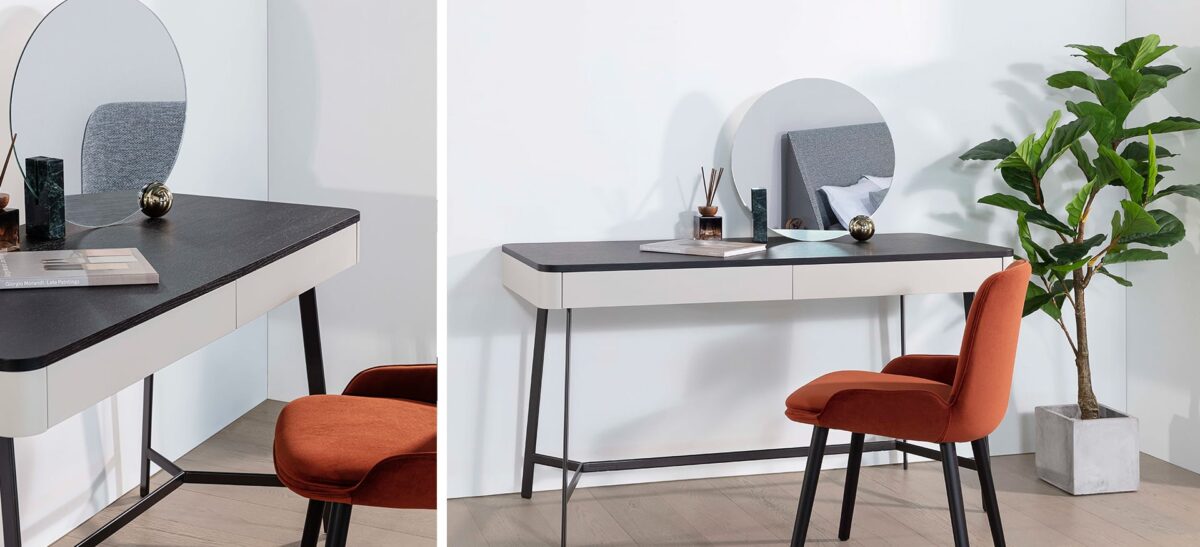 "Witty Desk by Camerich, a contemporary and stylish desk with a sleek design, perfect for adding functionality and elegance to modern home offices and luxury spaces."