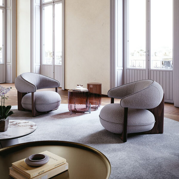 RUBY Lounge chair by Cattelan Italia – modern Italian lounge chair with curved upholstered back and sleek design
