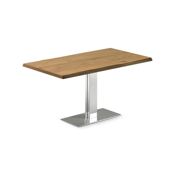 “ELVIS Wood by Cattelan Italia – modern Italian dining table with solid wood top and sleek stainless steel base”