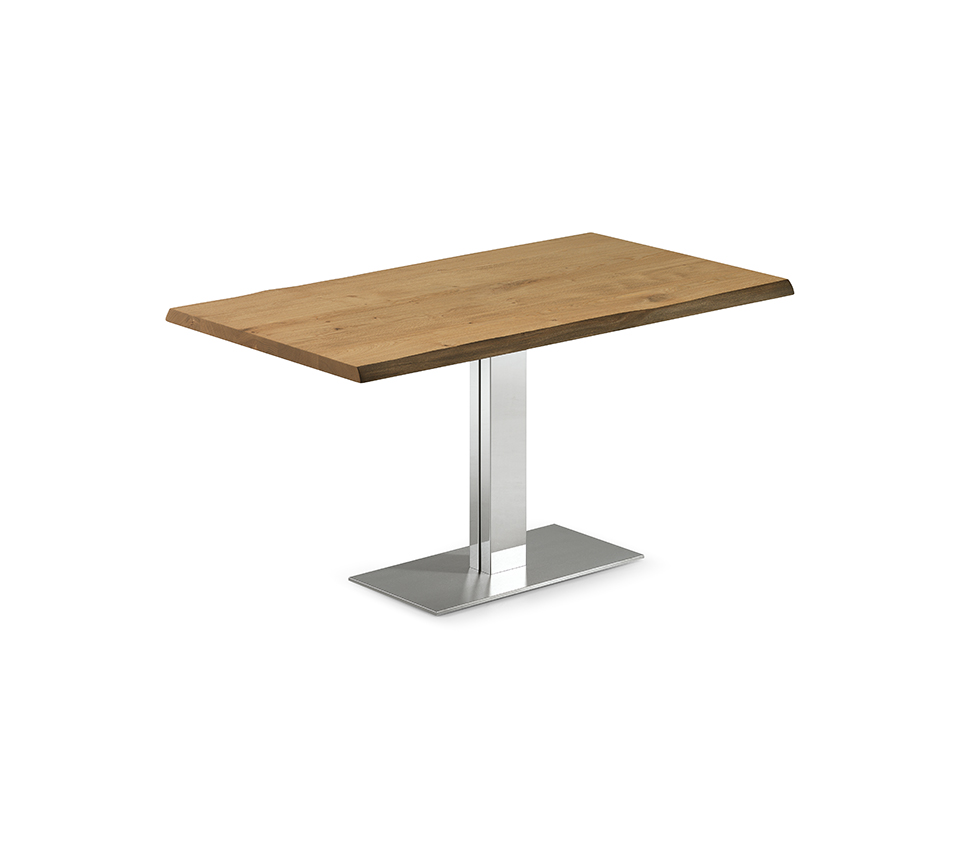 “ELVIS Wood by Cattelan Italia – modern Italian dining table with solid wood top and sleek stainless steel base”
