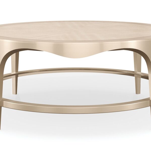 Down and Under by Caracole — a modern side table with layered surfaces and a sculptural wood base.