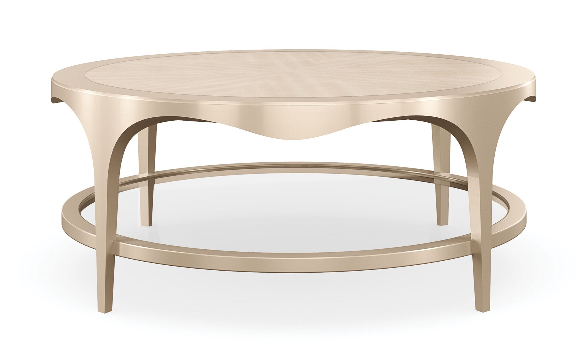 Down and Under by Caracole — a modern side table with layered surfaces and a sculptural wood base.