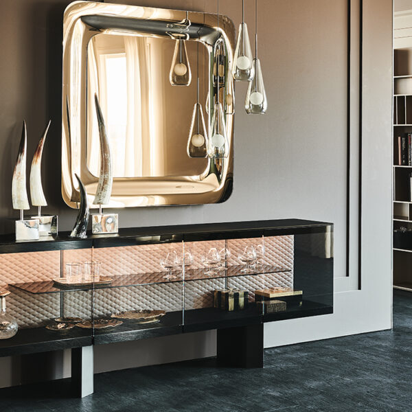 “BOUTIQUE by Cattelan Italia – stylish glass cabinet with internal lighting, perfect for elegant storage and display”