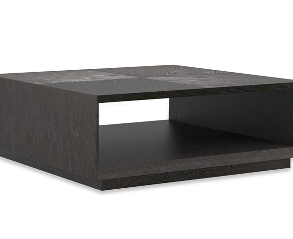 Boxcar by Caracole — a contemporary coffee table featuring a rectangular wood top with metal accents.