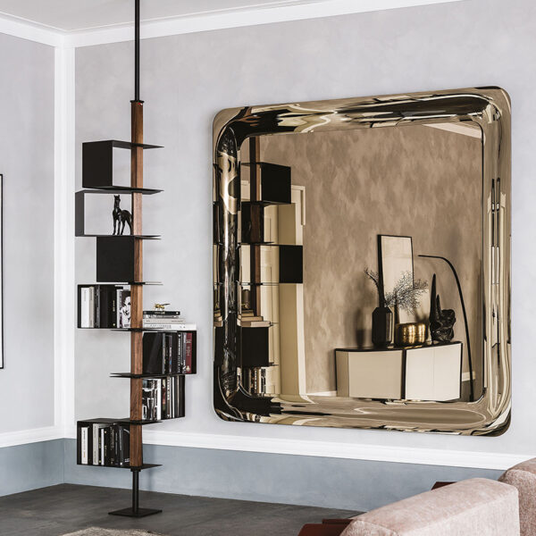 “GLENN Magnum by Cattelan Italia – oversized round Italian wall mirror with sleek lacquered metal frame and minimalist contemporary design”