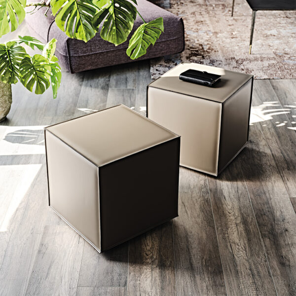 Contemporary KUBO by Cattelan Italia – stylish square pouf with stitched detailing and versatile functionality