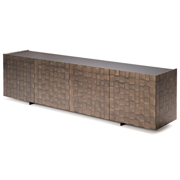 “ARIZONA Crossing by Cattelan Italia – modern Italian sideboard with embossed cross-pattern doors and sleek wood finish”