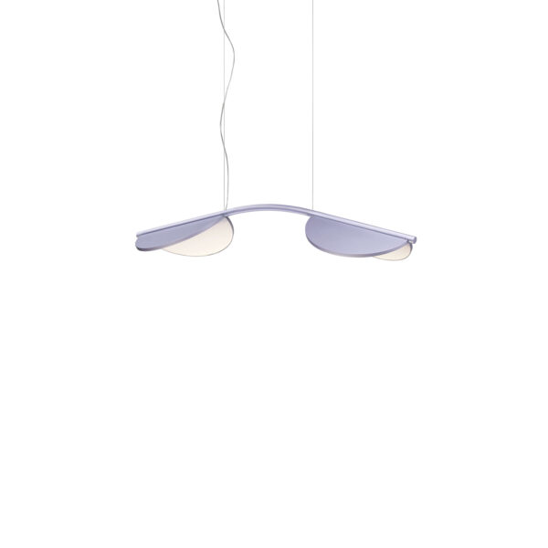 Almendra Arch by Flos, Minimalist pendant light with two almond-shaped LED heads on a curved arch, designed by Patricia Urquiola for Flos.