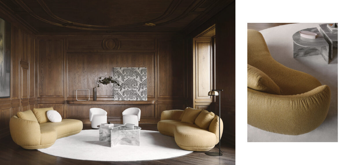 Amalfi Italian sectional with adjustable headrests