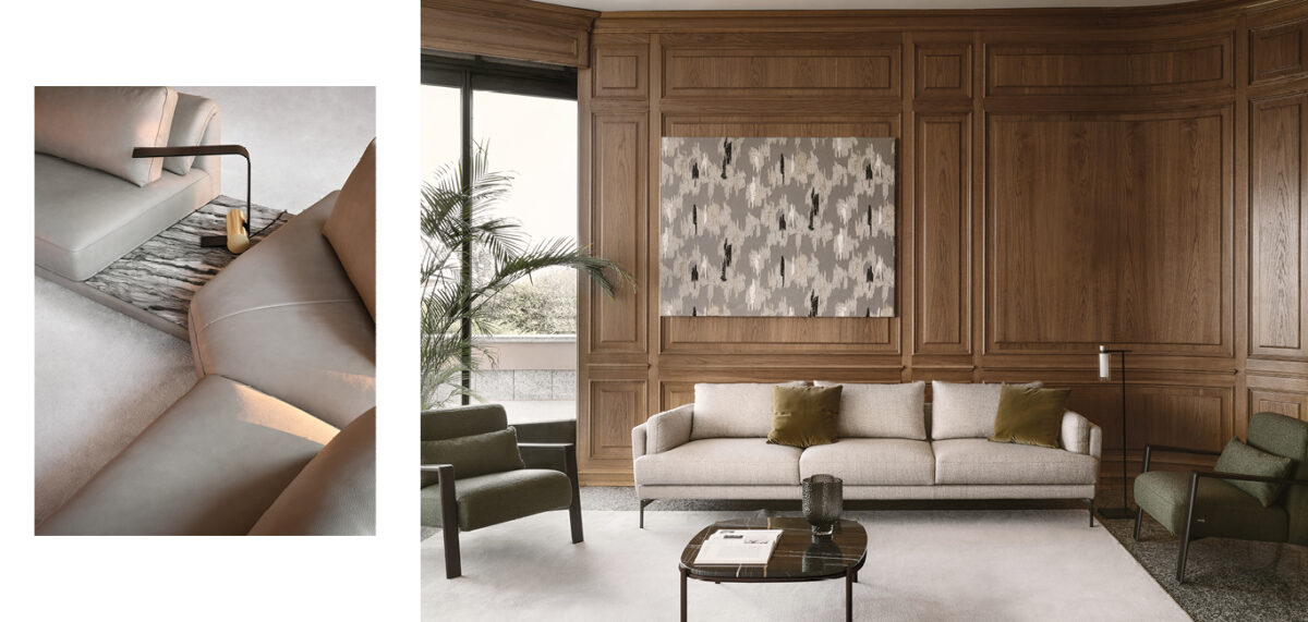 Boredom sofa with plush cushions by Nicoline