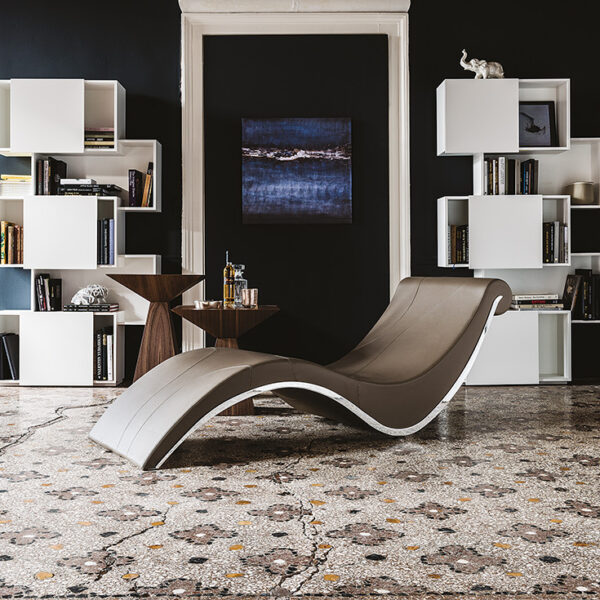 Modern SYLVESTER chaise by Cattelan Italia – upholstered Italian daybed with flowing lines and premium comfort