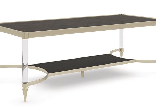 Check Mate by Caracole — a sophisticated cocktail table featuring a checkerboard wood grain pattern.