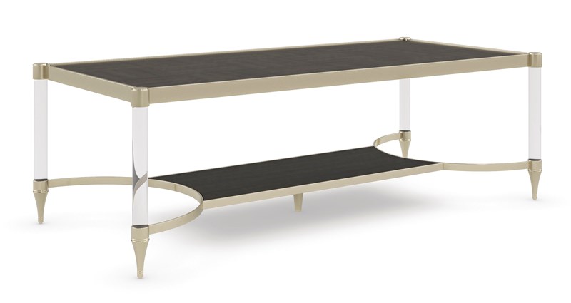 Check Mate by Caracole — a sophisticated cocktail table featuring a checkerboard wood grain pattern.
