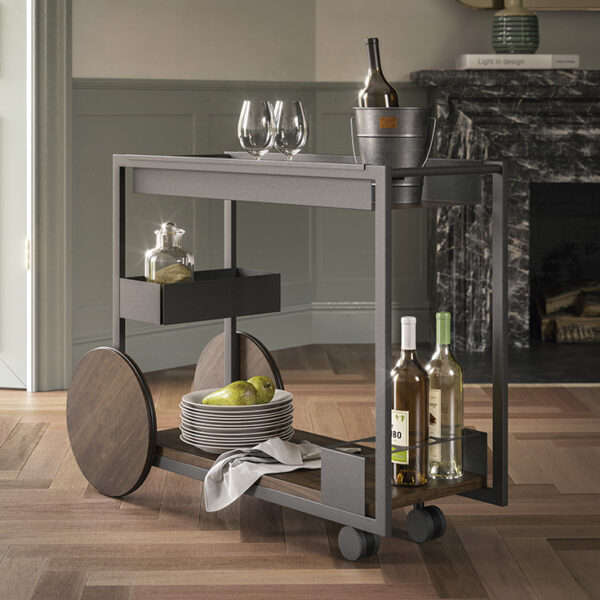 “BRANDY bar unit by Cattelan – luxury Italian cabinet with rotating doors and refined interior organization”