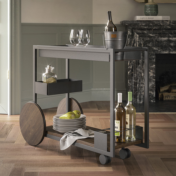 “BRANDY bar unit by Cattelan – luxury Italian cabinet with rotating doors and refined interior organization”