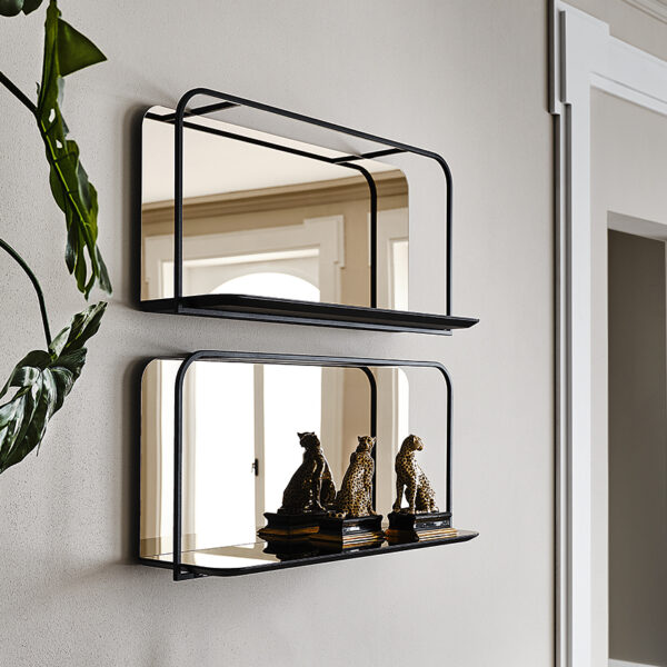 “TRESOR by Cattelan Italia – modern Italian wall mirror with textured metallic frame and sculptural elegance”