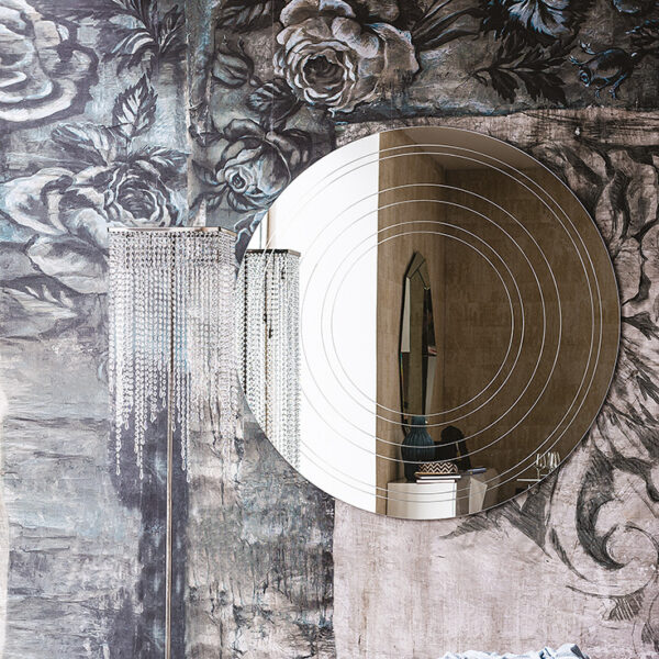 “RING by Cattelan Italia – modern Italian wall mirror with round design and sculptural concentric frame”