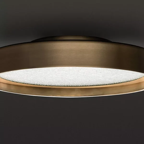“Berlin by Oluce modern Italian ceiling or wall lamp – round metal frame with satin-finish glass diffuser and Art Deco-inspired design”