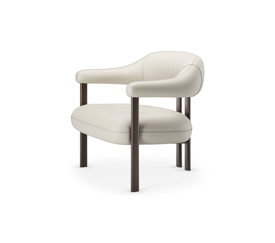 “GRETA Lounge by Cattelan Italia – elegant Italian armchair with curved backrest and soft upholstery”