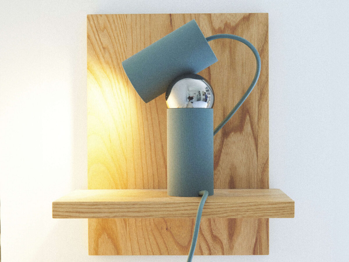 Bilboquet Table Lamp by Flos side profile highlighting directional LED bulb and cable management slit in a Troy Michigan setting