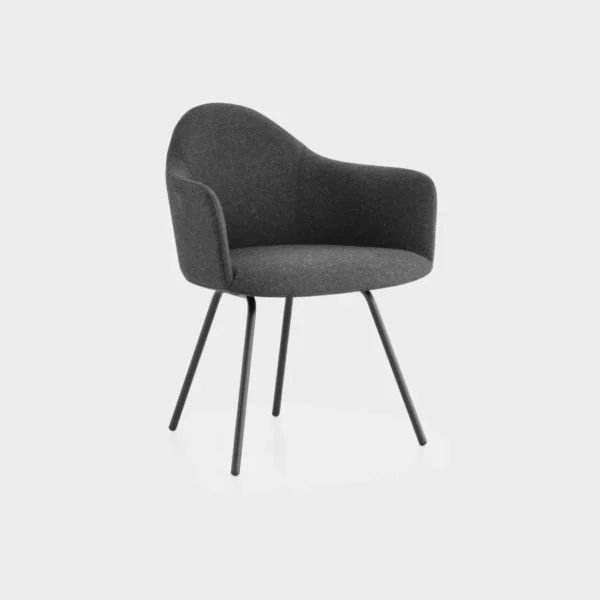 “Lapalma Jey T40 side table with a round HPL top and cylindrical Carrara marble base, connected by a slim steel stem—ideal for modern lounge settings.”