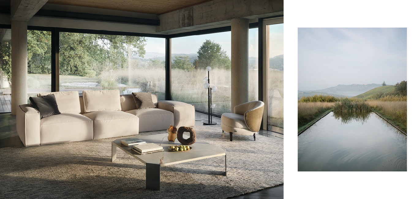 Cairoli Deep Italian sofa with extra depth by Nicoline