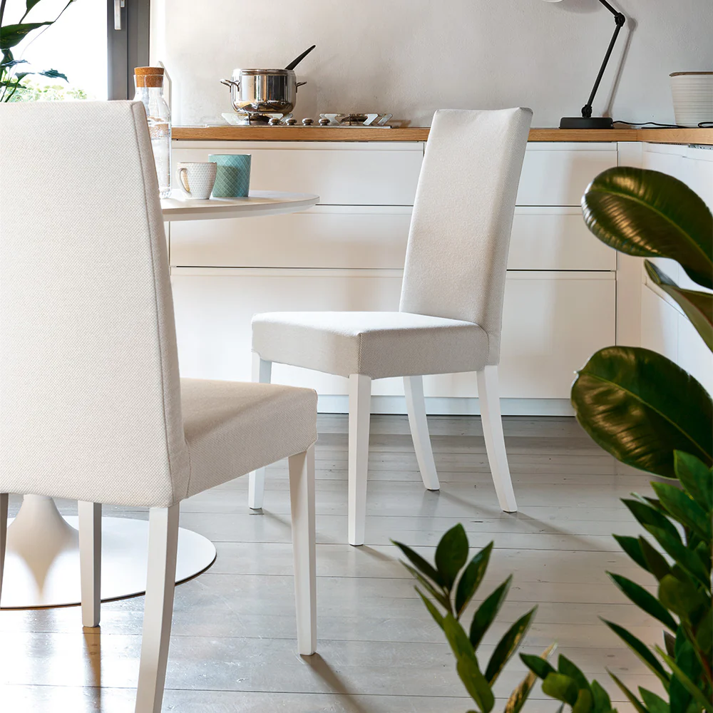 “COPENHAGEN by Connubia modern Italian chair – solid wood frame with gently curved backrest”