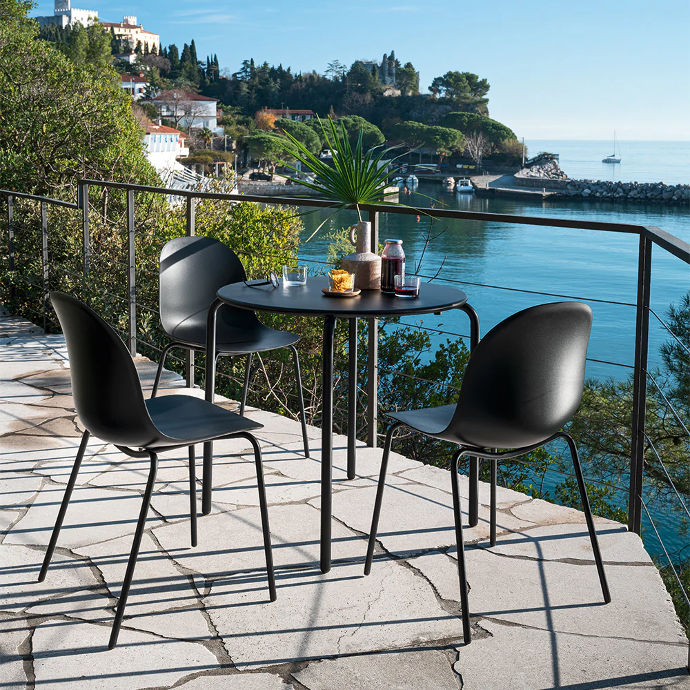 “EASY folding chair by Connubia – slim-profile Italian design with durable metal frame, ideal for modern interiors”