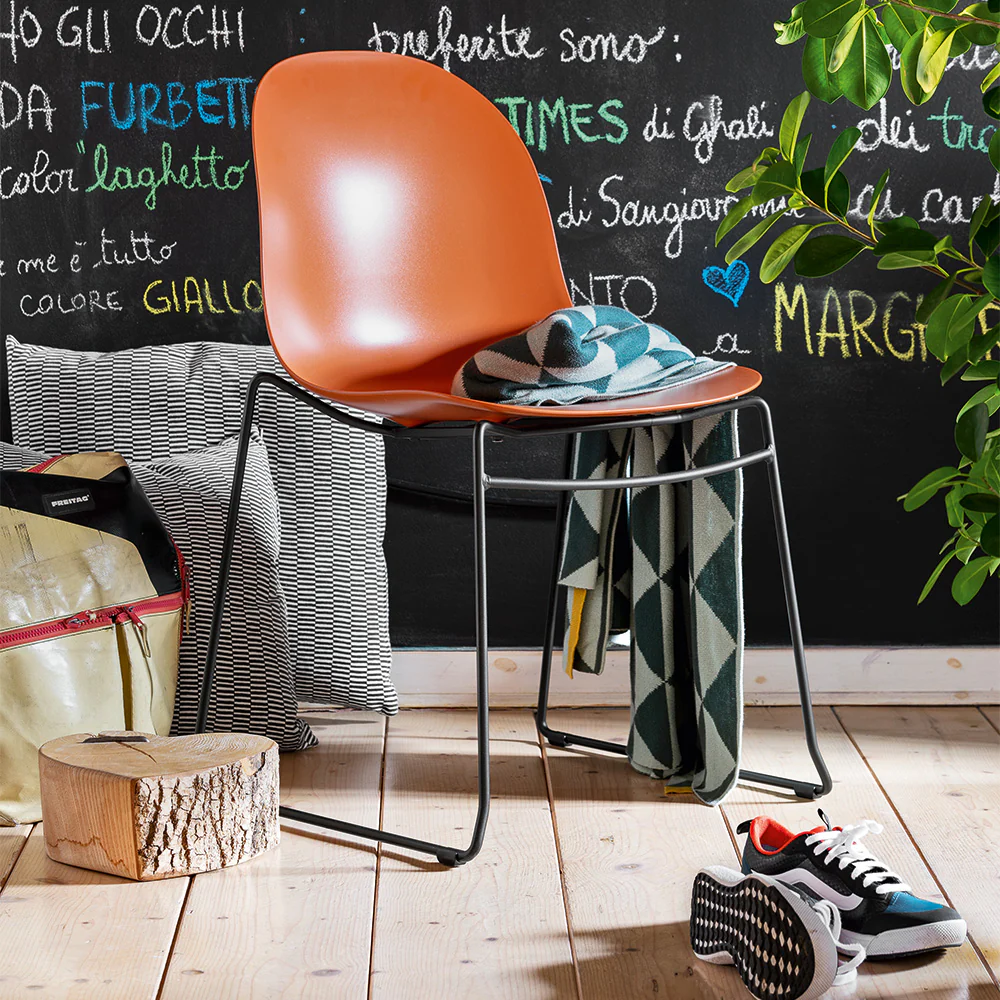 “ACADEMY by Connubia modern Italian chair – ergonomic polypropylene shell with sleek contemporary base”