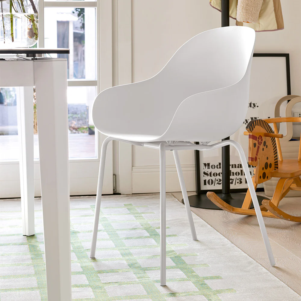 “ACADEMY by Connubia modern Italian chair – ergonomic molded seat with sleek metal legs”
