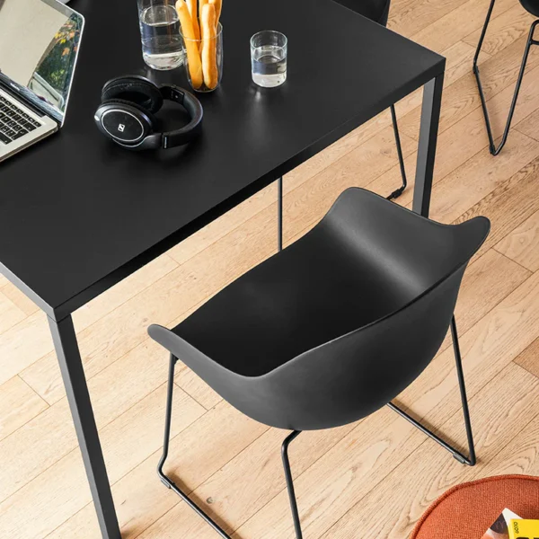 “ACADEMY by Connubia modern Italian chair – sleek molded seat with minimalist metal legs for contemporary interiors”