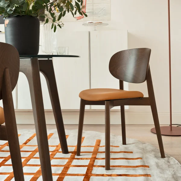 “EIDE by Connubia modern Italian dining chair – sleek design with upholstered seat and back”