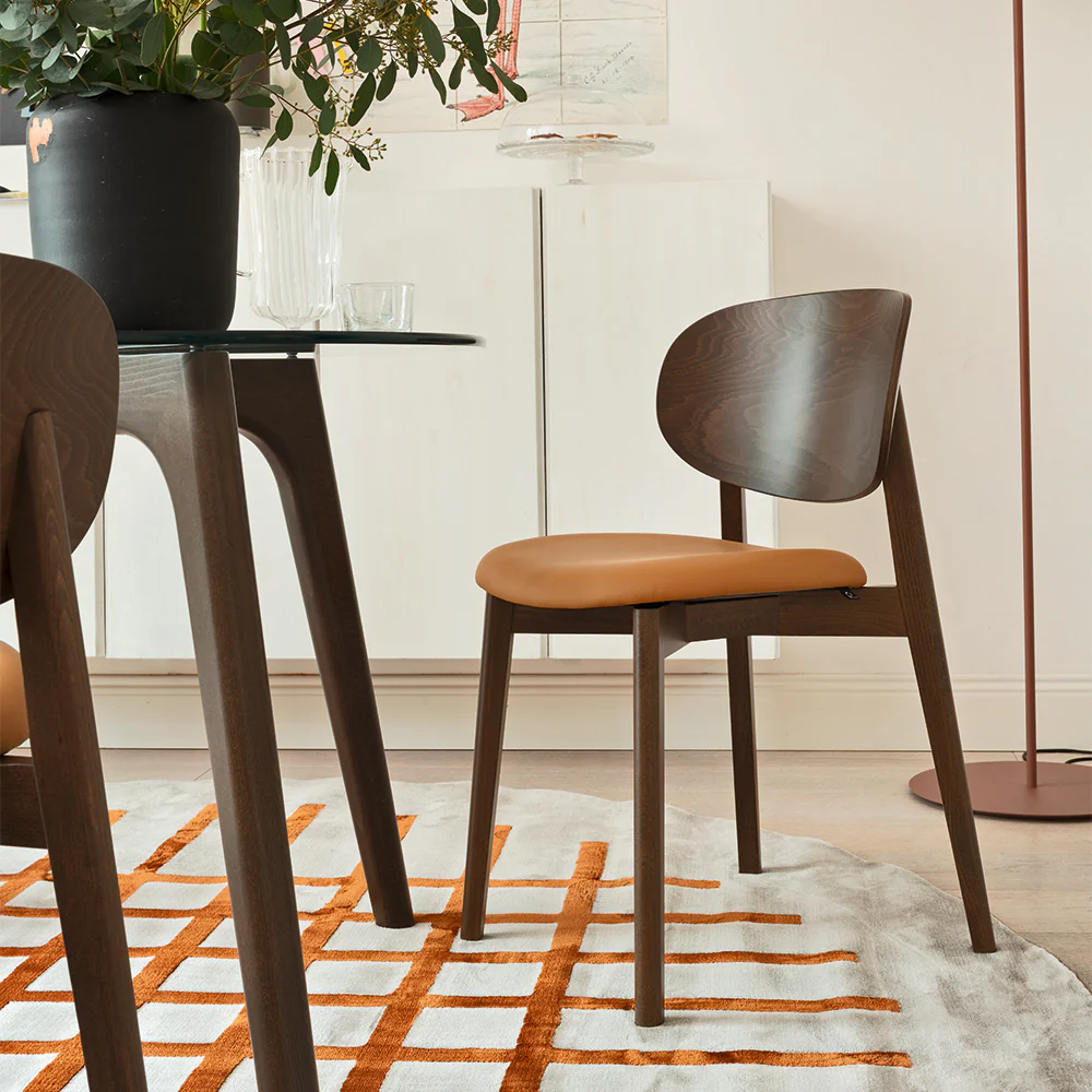 “EIDE by Connubia modern Italian dining chair – sleek design with upholstered seat and back”
